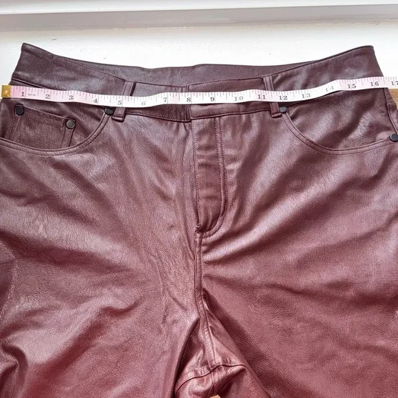 Commando five pocket faux leather pants Size Large Oxblood Red NWT - Picture 4 of 6